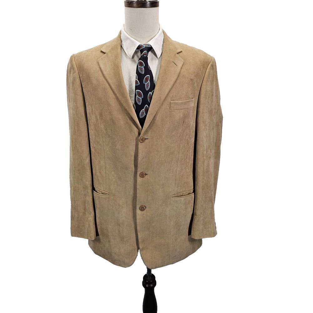 Gianfranco Ruffini Italy Sport Coat Mens 42L Tan Long Sleeve Business Casual EUC